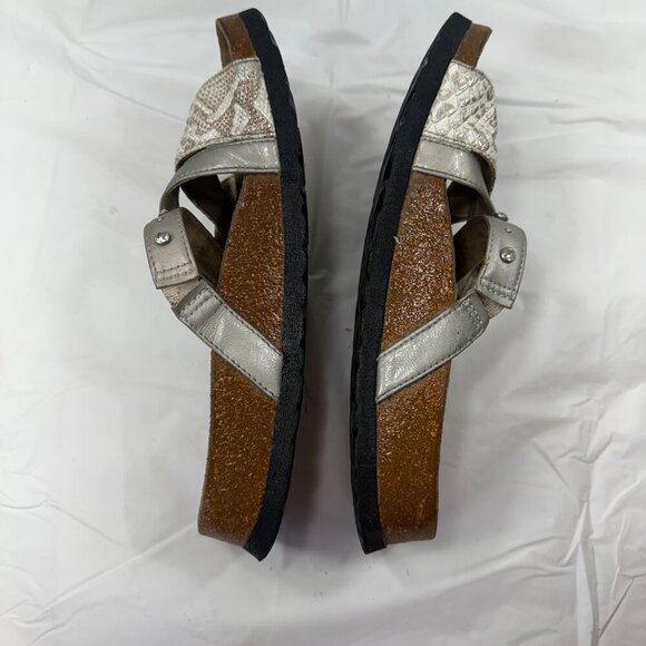 Birkenstock Betula Silver Crocodile Jeweled Sandals size 5 - Picture 7 of 16